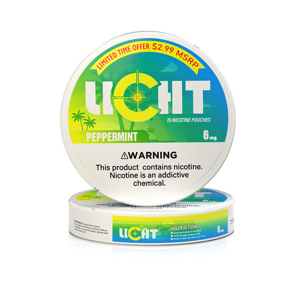 LICHT Pepper Mint Flavor 6mg 15 Pouches *5Packs